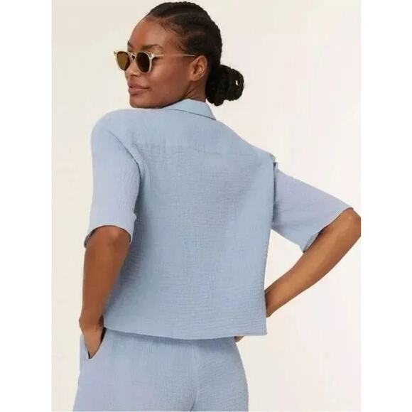 Andie Swim the Margarita Button Up Shirt in Mist Blue XS NWT - Picture 4 of 4